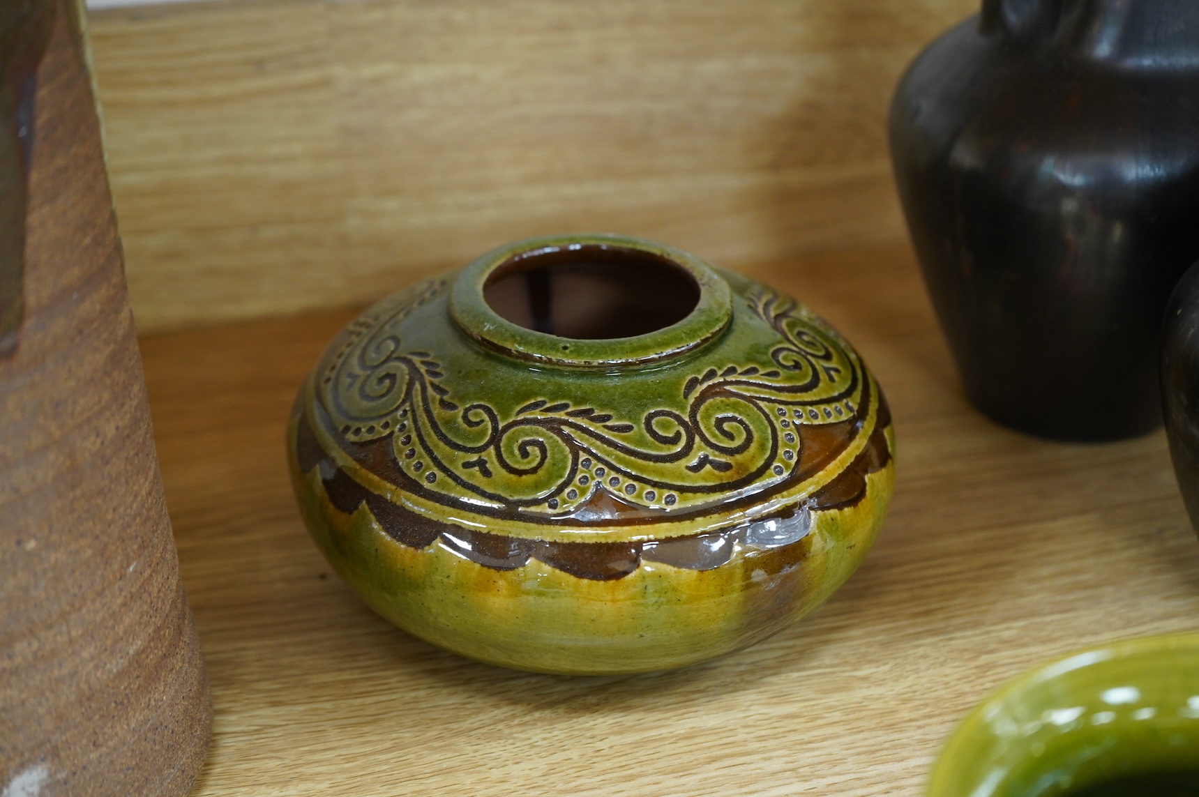 A collection of mixed mid to late 20th century pottery, including a group of Dickerware pottery jugs